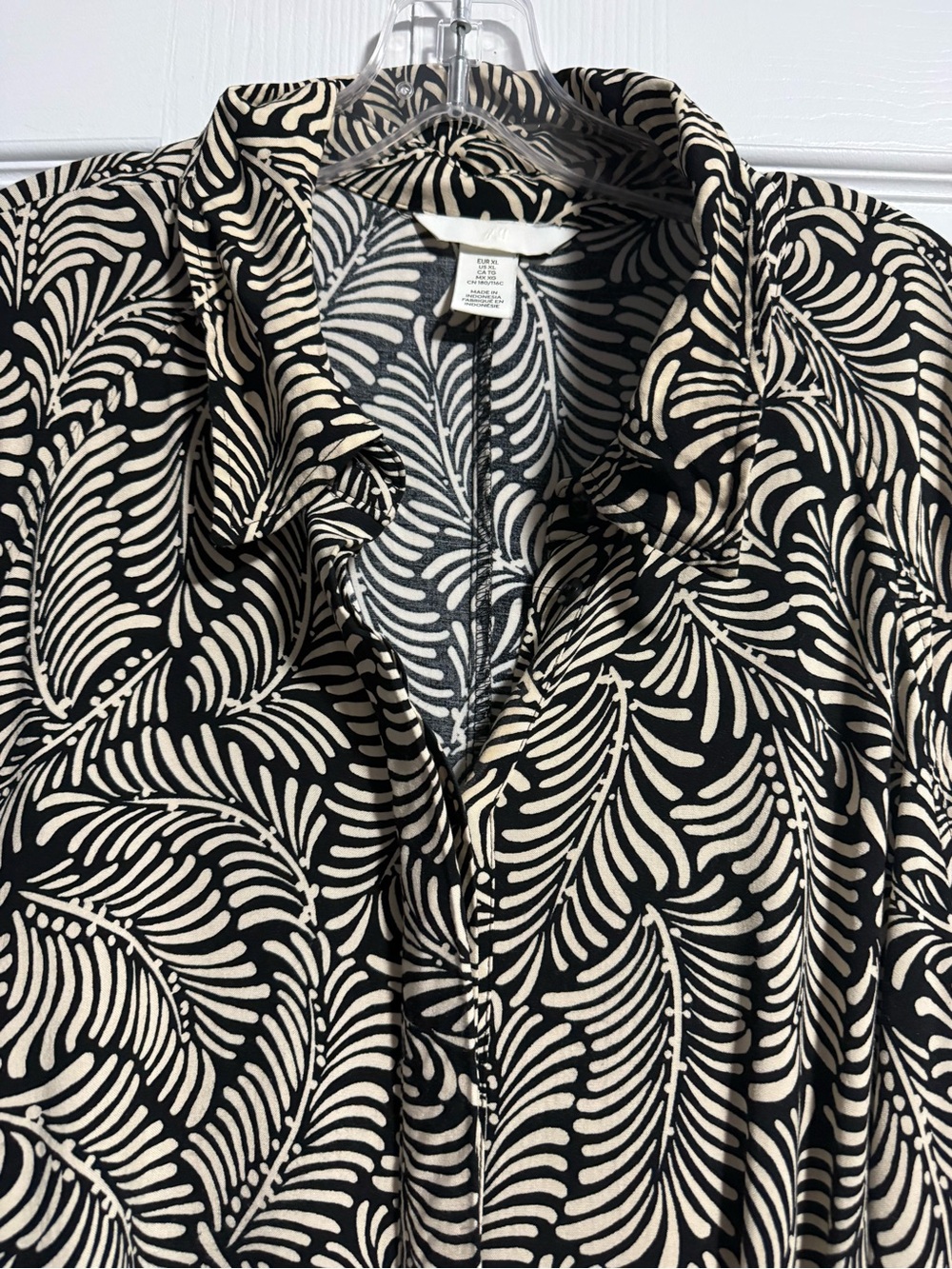 H&M Pattern Long Sleeve Shirt Dress Size XL